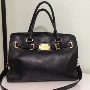 Michael Kors black leather tote/ purse